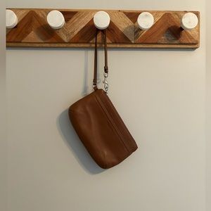 Coach - leather clutch, cognac